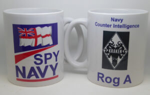 spy navy mug